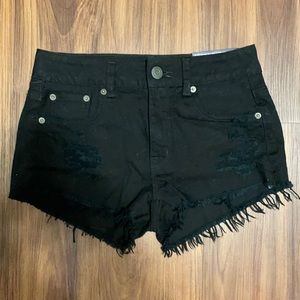 Black distressed American Eagle shorts